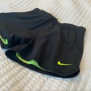 Black Nike Running Shorts w Neon Compression Liner
